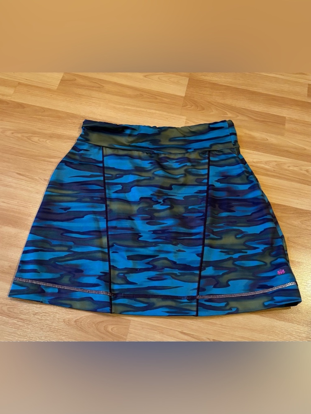 Pink Lotus Blue Camo‎ A-Line Active Skirt